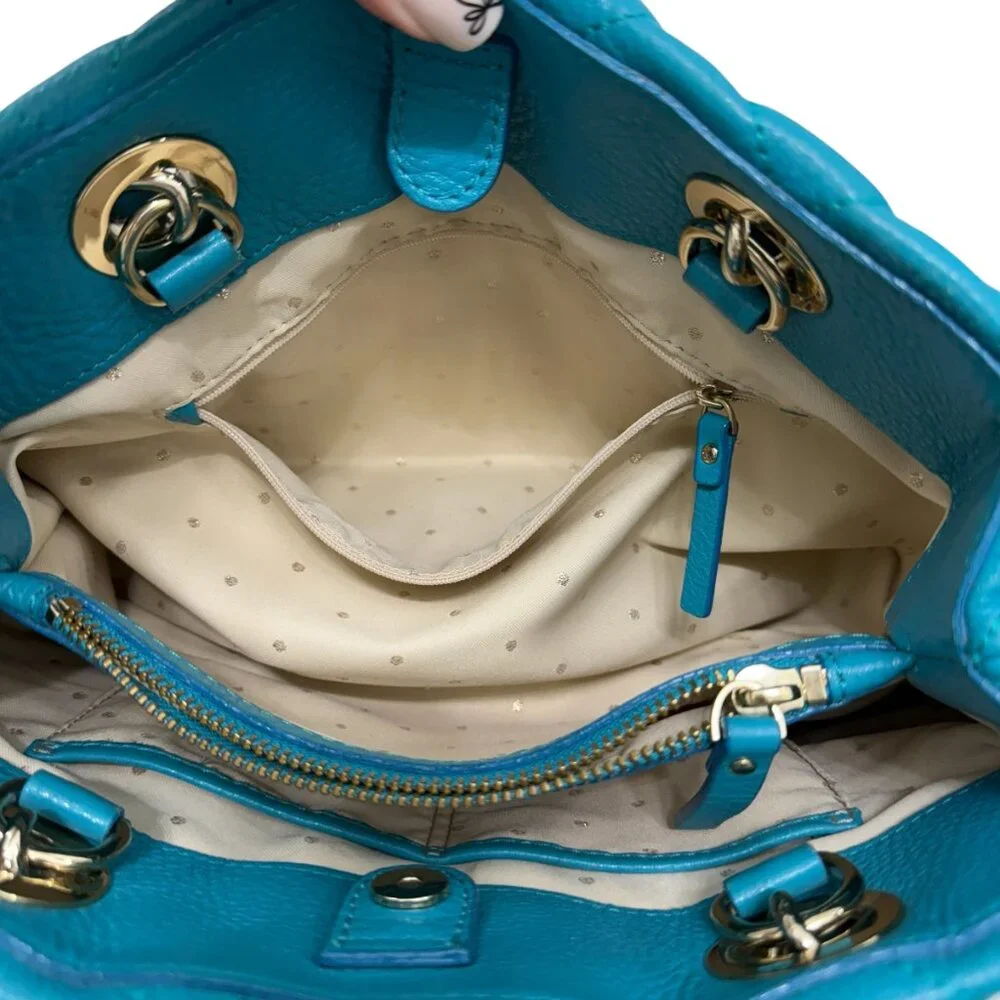 Kate Spade Gold Coast Small Maryanne Quilted Mid Teal Leather bag